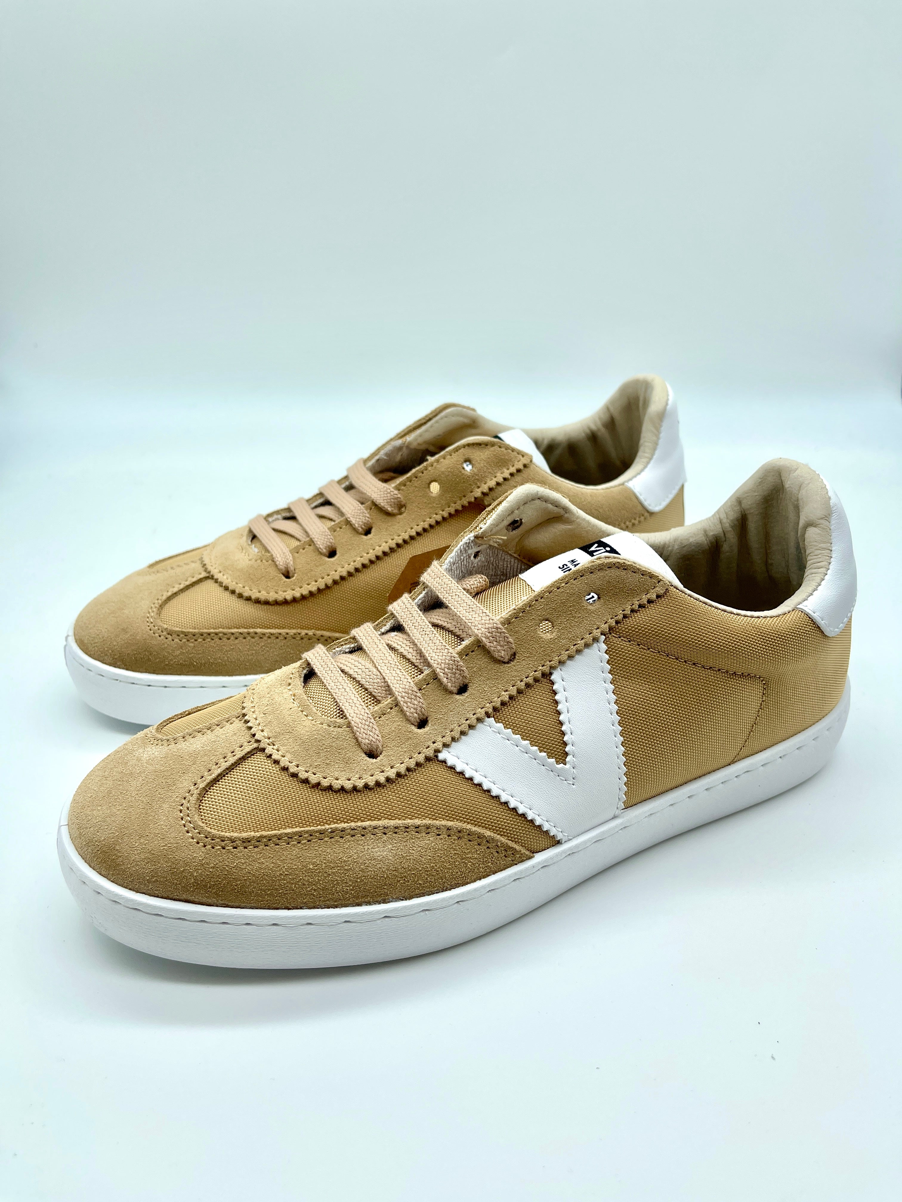 Victoria Berlin Leather and Nylon Sneakers in Taupe-312 Shoes-Little Bird Boutique