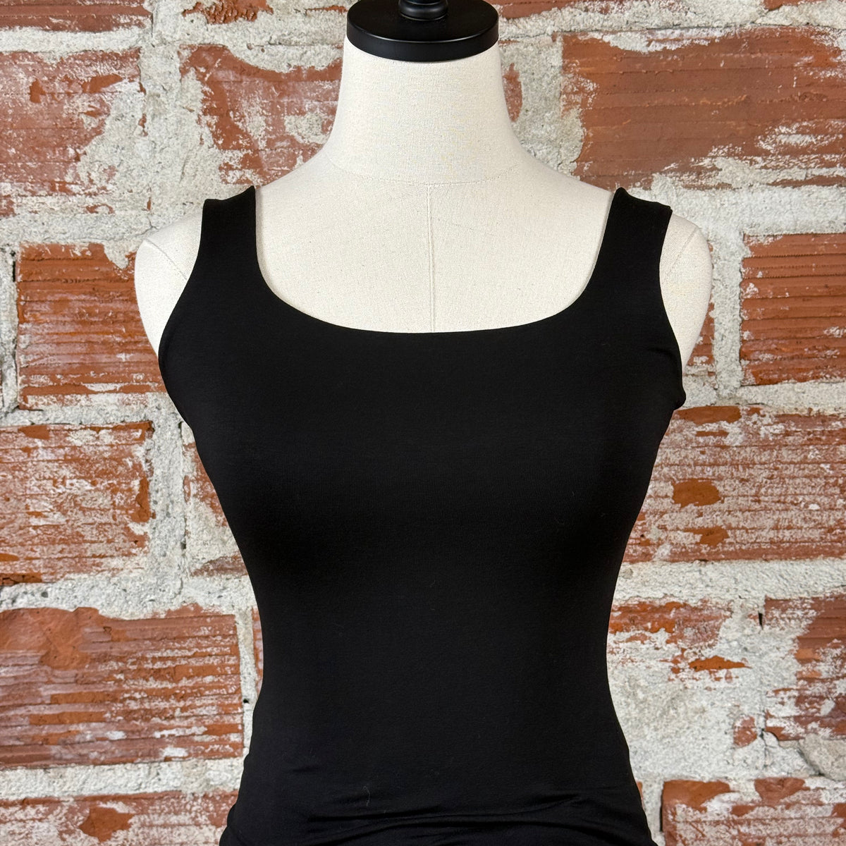 Adira Scoop Neck Tank in Black main image 1