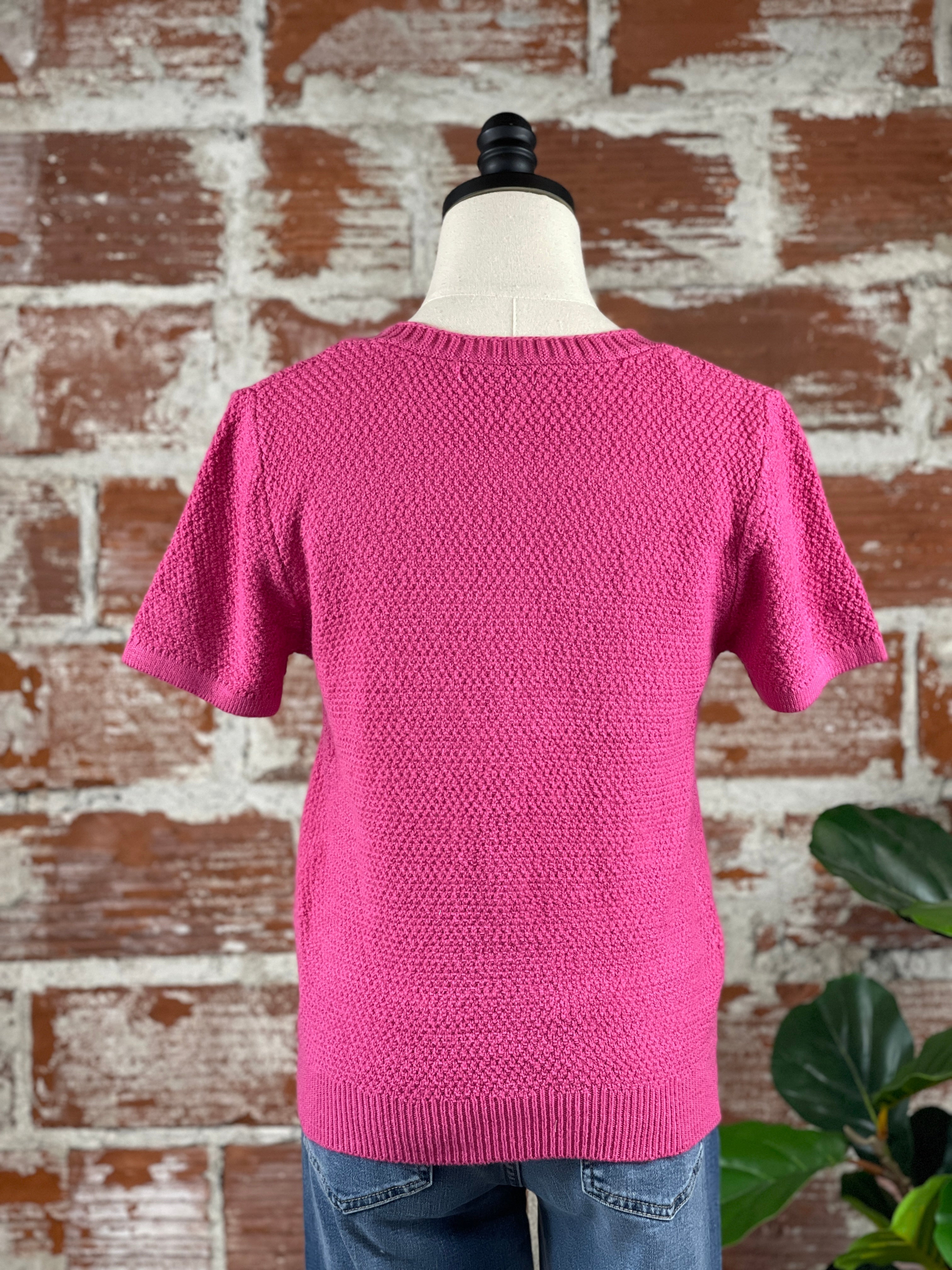 Kimberly Sweater in Fuchsia-132 - Sweaters S/S (Jan - June)-Little Bird Boutique