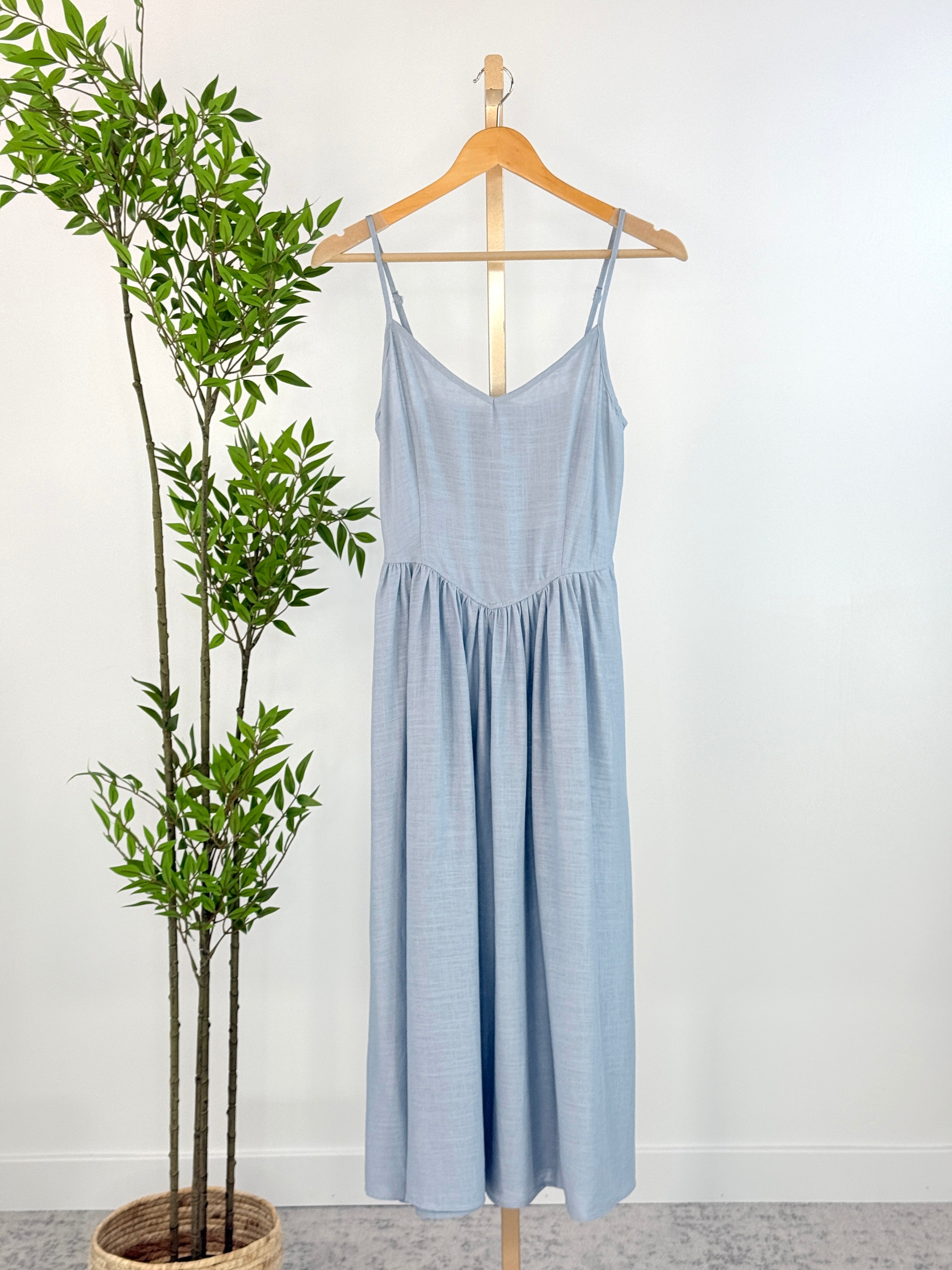 blue ribbed midi dress Maeve Rib Knit Midi Dress