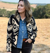 Thread and Supply Canyon Jacket in Cream and Black Aztec-141 Outerwear Coats & Jackets-Little Bird Boutique