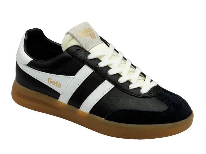 Gola Cyclone Leather Sneakers in Black/White/Gum-312 Shoes-Little Bird Boutique