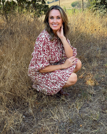 Jak and Rae Nichola Dress in Bordeaux-151 Dresses - Short-Little Bird Boutique