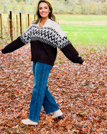 Aspen Trail Zipper Sweater-131 - Sweaters F/W (June - Nov)-Little Bird Boutique