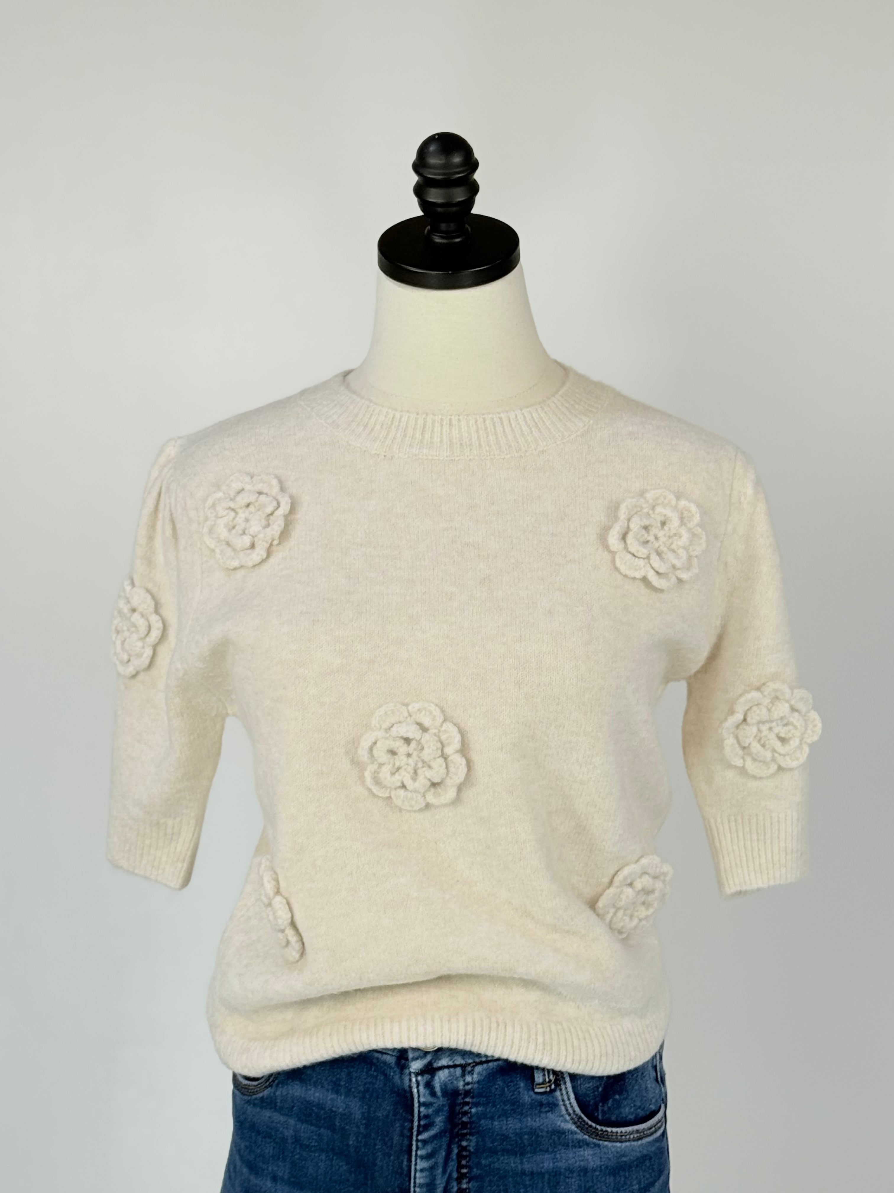 Roslyn Sweater in Off-White-131 - Sweaters F/W (June - Nov)-Little Bird Boutique