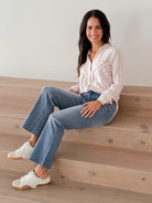 Kut Kelsey High Rise Fab Ab Ankle Flare in Comprehensive Wash-210 Denim-Little Bird Boutique