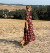 THML Debbie Dress in Wine Floral-152 Dresses - Long-Little Bird Boutique