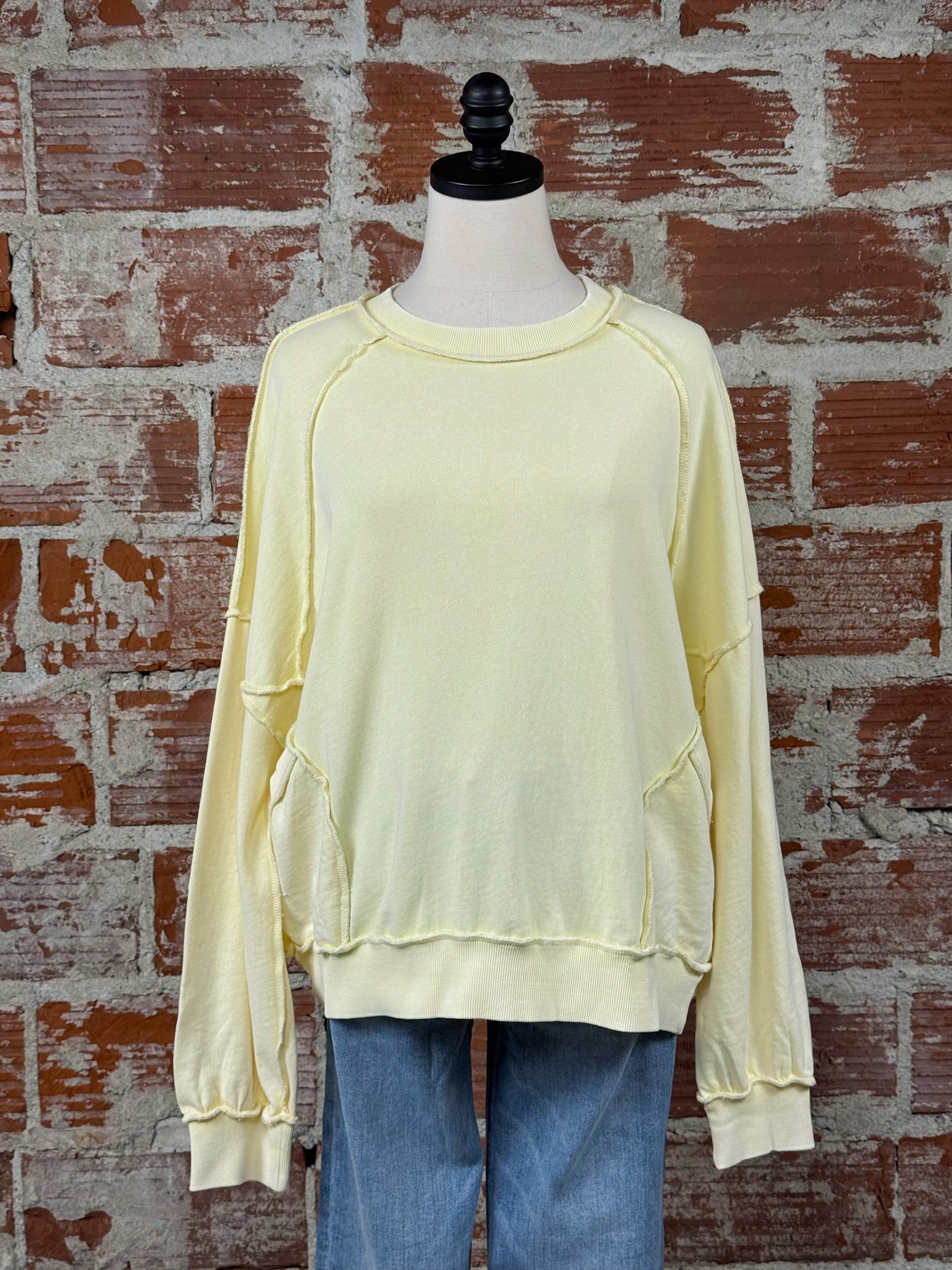 Viva Sweatshirt in Lemon-142 Sweatshirts & Hoodies-Little Bird Boutique