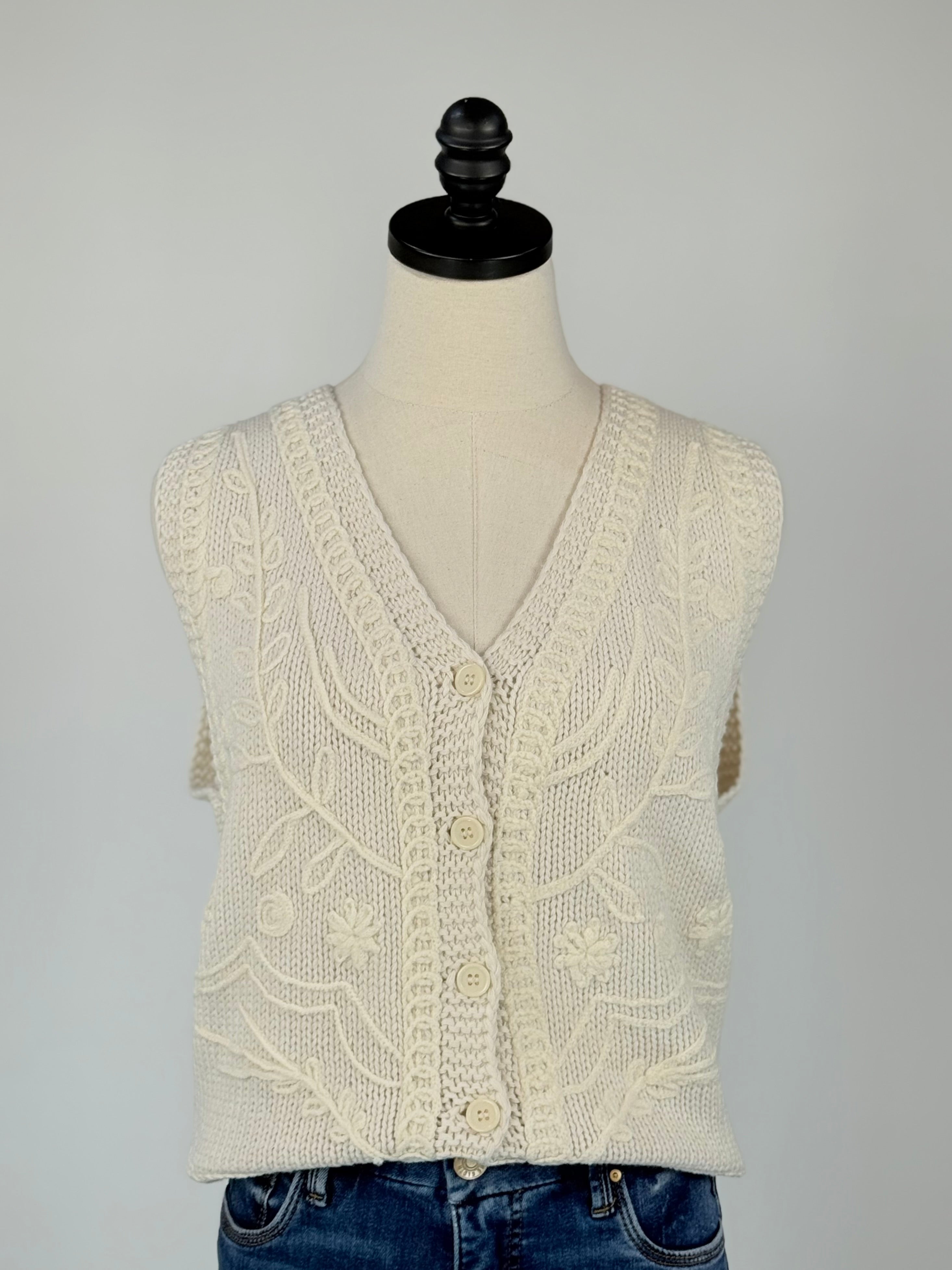 Sevilla Vest in Off-White-111 - Woven Top F/W (June- Nov)-Little Bird Boutique