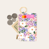 The Darling Effect Sweet Meadow Keychain Card Wallet-Purple and Tan-344 Wallets/Clutches-Little Bird Boutique