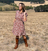 Jak and Rae Nichola Dress in Bordeaux-151 Dresses - Short-Little Bird Boutique