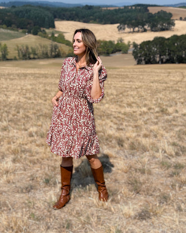 Jak and Rae Nichola Dress in Bordeaux-151 Dresses - Short-Little Bird Boutique