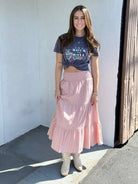 Flag and Anthem Lavina Skirt in Mauve Stripe-231 Skirts-Little Bird Boutique