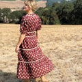 THML Debbie Dress in Wine Floral-152 Dresses - Long-Little Bird Boutique