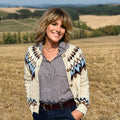 Flag and Anthem Odessa Fair Isle Cardigan Sweater in Oatmeal and Navy Heather-131 - Sweaters F/W (June - Nov)-Little Bird Boutique