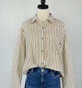 Sapphire Top in Brown Stripe-131 - Sweaters F/W (June - Nov)-Little Bird Boutique