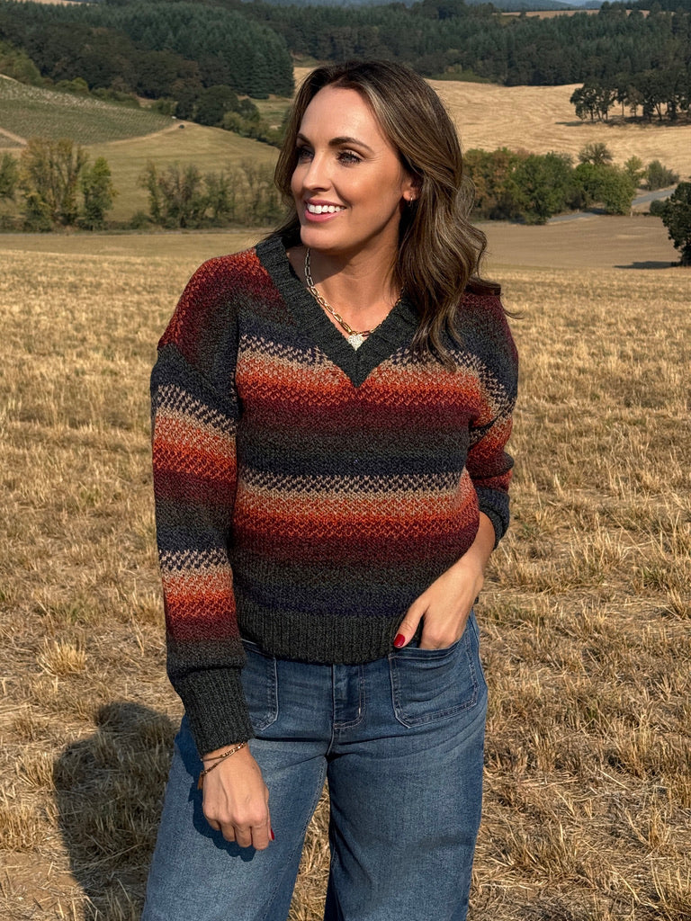 Thread and Supply Rena Sweater in Autumn Leaves Ombre-131 - Sweaters F/W (June - Nov)-Little Bird Boutique
