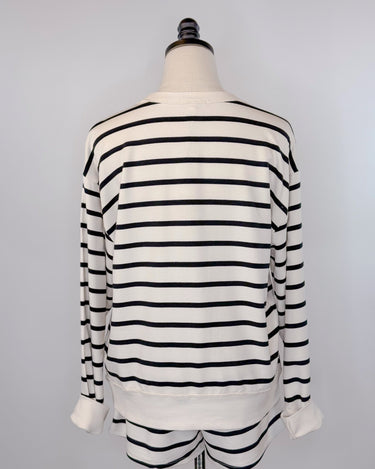 Z Supply Stand Out Striped Sweatshirt in Crystal and Black-142 Sweatshirts & Hoodies-Little Bird Boutique