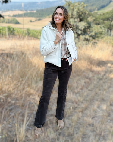 OAT NYC Jacket with Removeable Hood in Creme-141 Outerwear Coats & Jackets-Little Bird Boutique