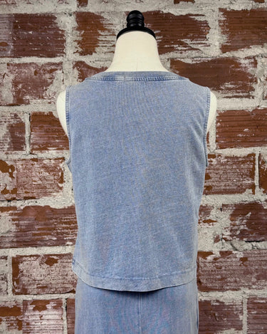 Z Supply Sloan V Neck Tank in Medium Indigo-122 - Jersey Tops S/S (Dec - May)-Little Bird Boutique