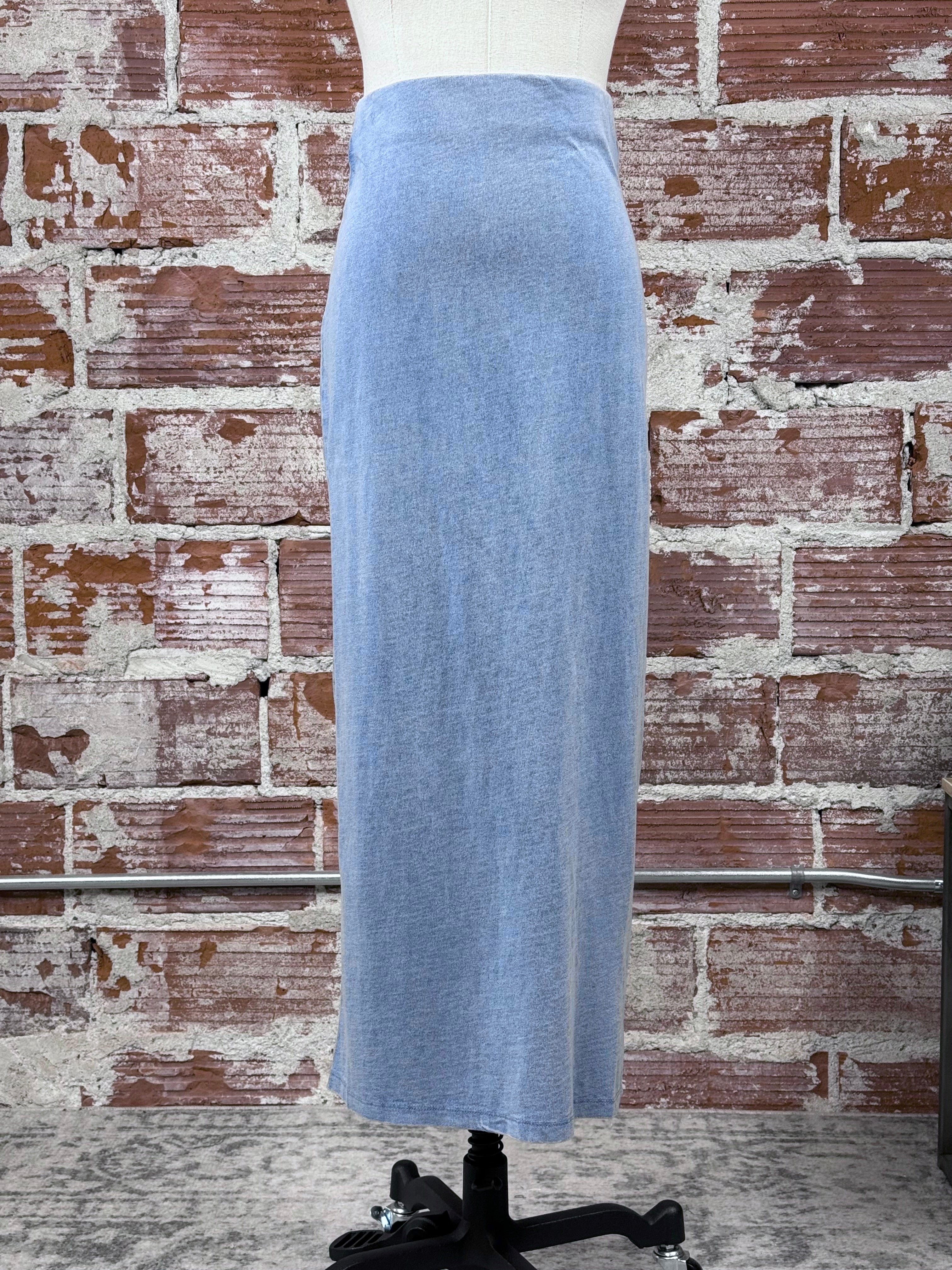 Z Supply Gail Jersey Midi Skirt in Medium Indigo-231 Skirts-Little Bird Boutique
