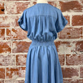 Apricot Zip Dress in Medium Blue Denim-151 Dresses - Short-Little Bird Boutique