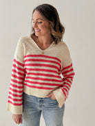 Sanctuary Perfect TIming Sweater in Flushed Stripe-131 - Sweaters F/W (July - Dec)-Little Bird Boutique