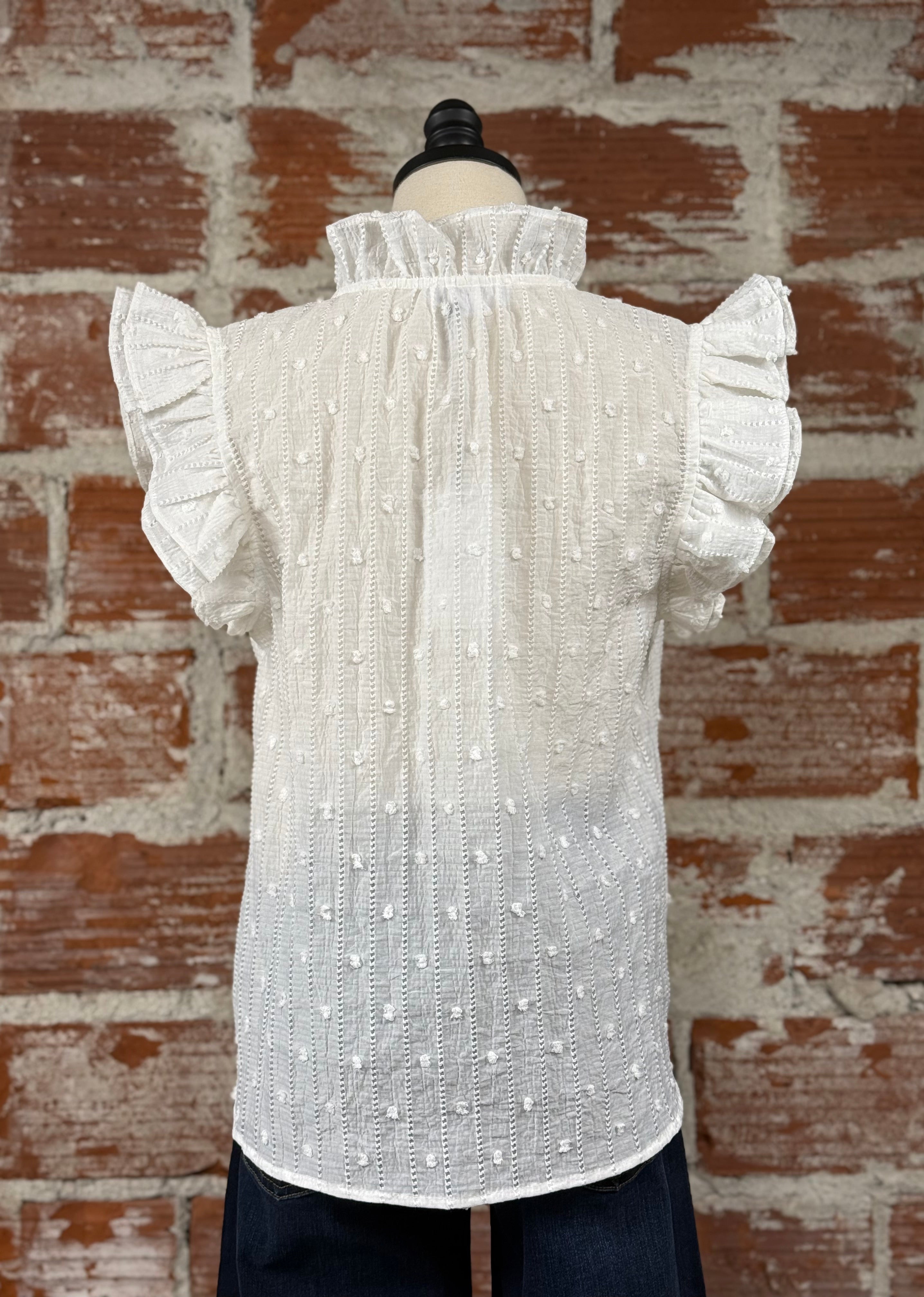 THML Chantale Top in White-112 - Woven Top S/S (Dec - May)-Little Bird Boutique