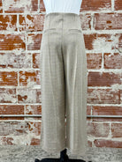 Kate Jacquard Pant in Almond Herringbone-220 Pants-Little Bird Boutique