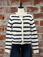 Dear John Cambia Sweater in Black Iris Stripe-132 - Sweaters S/S (Dec - May)-Little Bird Boutique