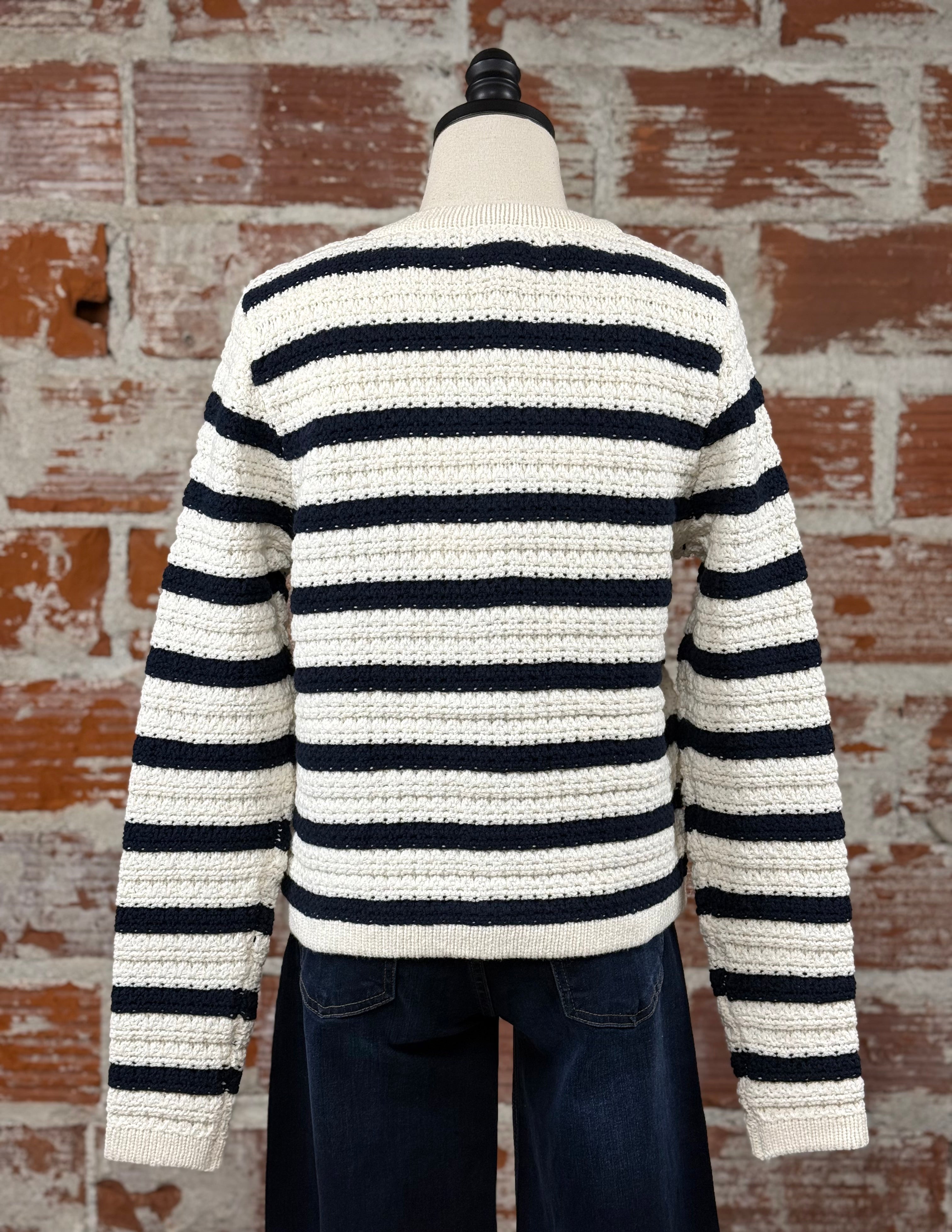 Dear John Cambia Sweater in Black Iris Stripe-132 - Sweaters S/S (Dec - May)-Little Bird Boutique