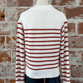 Jak & Rae Margot Sweater In Ivory and Rust Stripe-131 - Sweaters F/W (July - Dec)-Little Bird Boutique