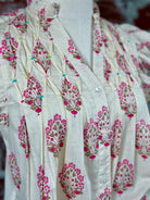 THML Paige Top in Ivory and Pink Floral-112 - Woven Top S/S (Dec - May)-Little Bird Boutique