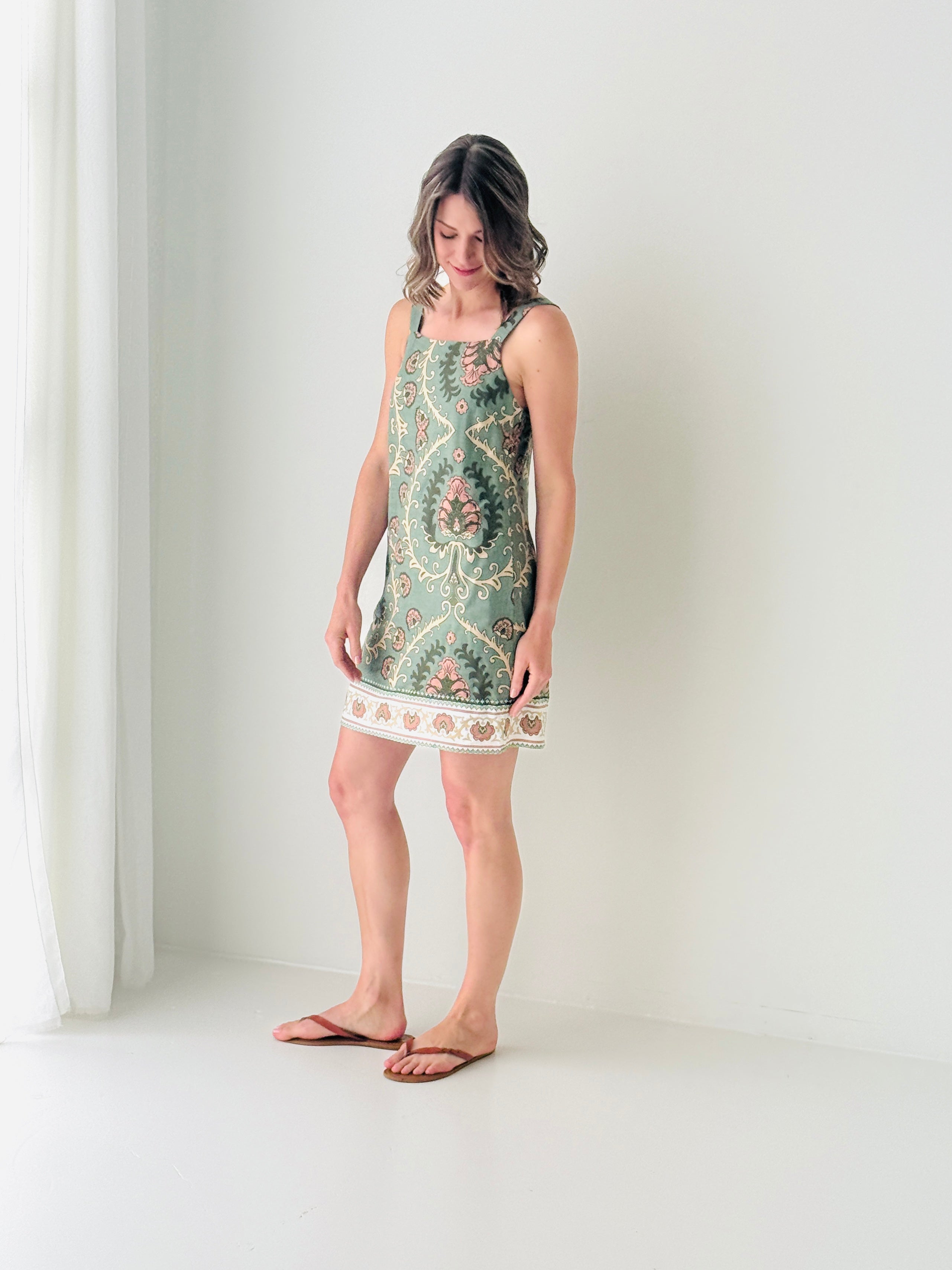 Sanctuary Tapestry Shift Dress in Mezzo Sage-151 Dresses - Short-Little Bird Boutique