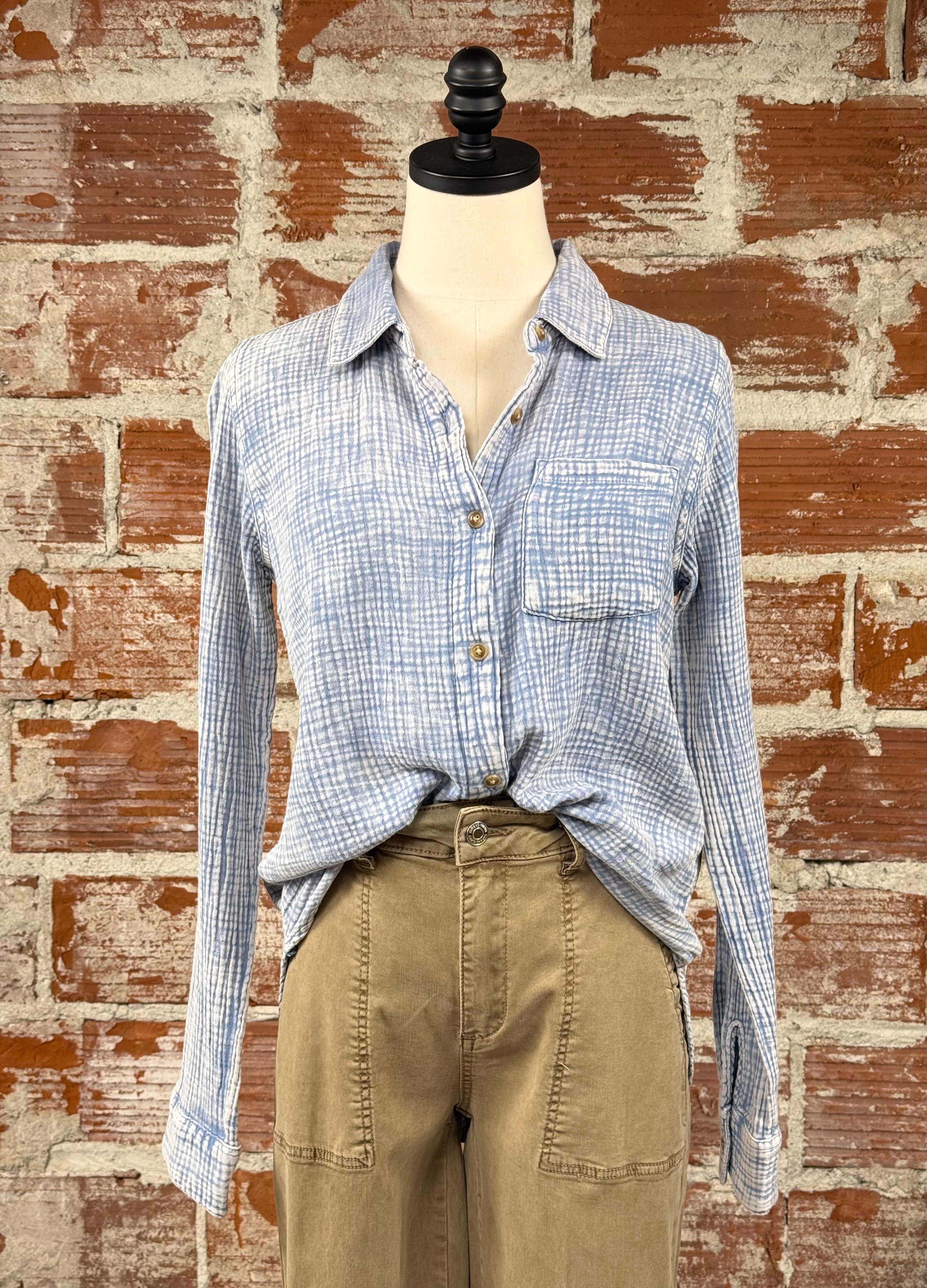 Thread and Supply Riley Shirt in Infinity-112 - Woven Top S/S (Dec - May)-Little Bird Boutique