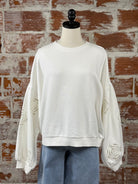 Sanctuary Rose Embroidery Sweatshirt in Muslin-142 Sweatshirts & Hoodies-Little Bird Boutique