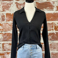 Sanctuary Day Dreamer Knit Shirt in Black-122 - Jersey Tops S/S (Dec - May)-Little Bird Boutique