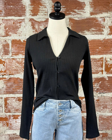 Sanctuary Day Dreamer Knit Shirt in Black-122 - Jersey Tops S/S (Dec - May)-Little Bird Boutique