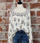 Flag and Anthem Sumner Blouse in Cream Multi-111 - Woven Top F/W (June- Nov)-Little Bird Boutique