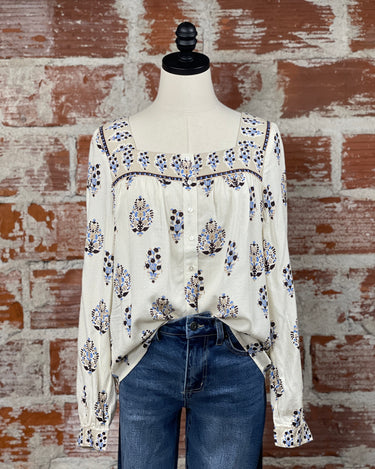 Flag and Anthem Sumner Blouse in Cream Multi-111 - Woven Top F/W (June- Nov)-Little Bird Boutique