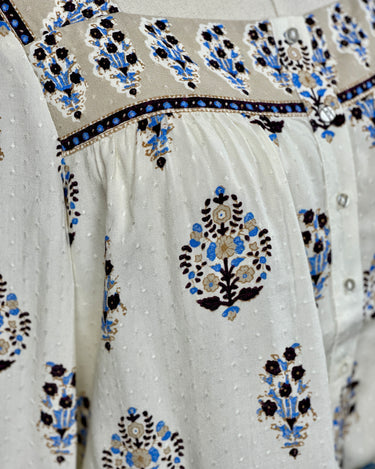 Flag and Anthem Sumner Blouse in Cream Multi-111 - Woven Top F/W (June- Nov)-Little Bird Boutique