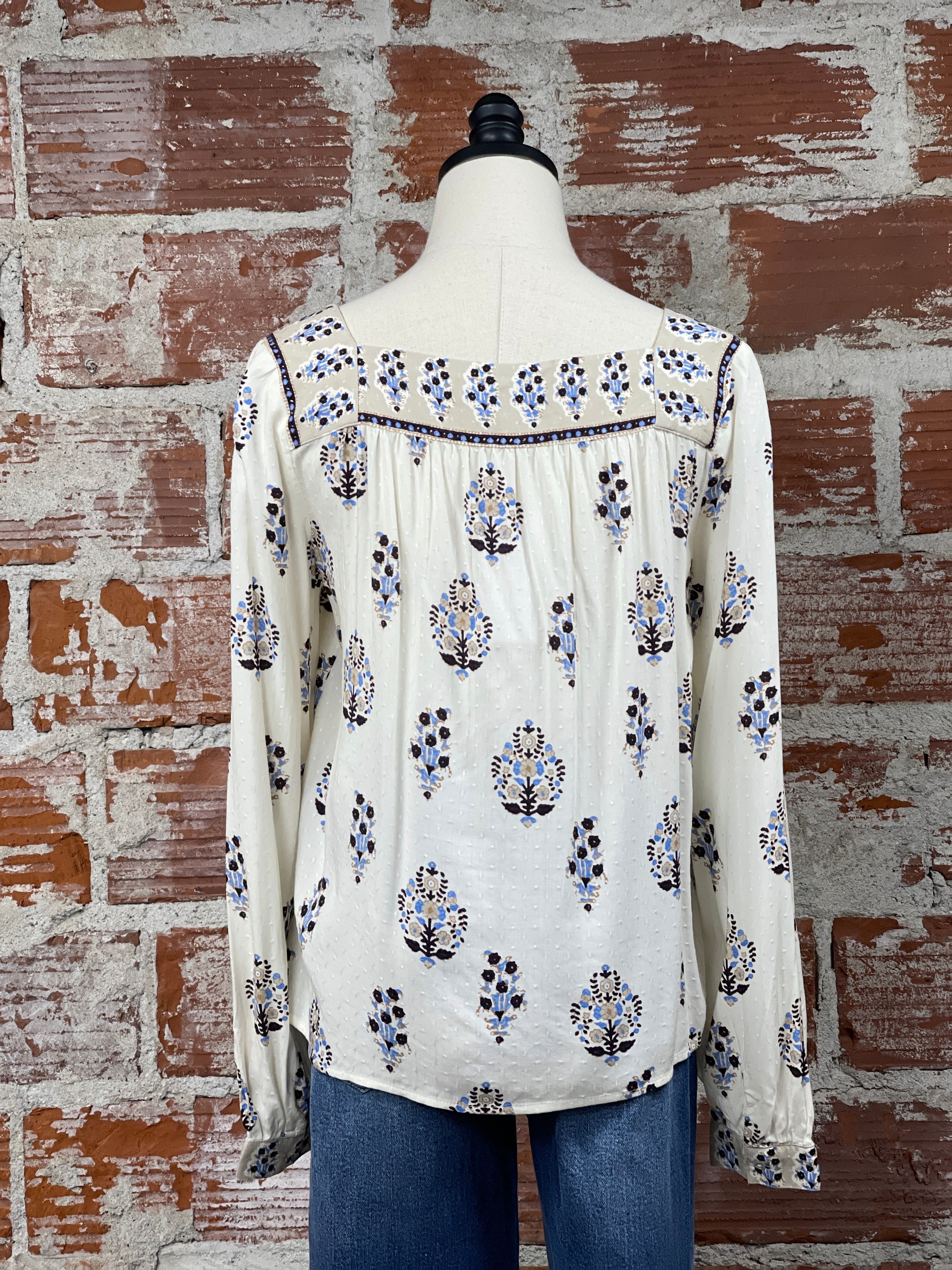 Flag and Anthem Sumner Blouse in Cream Multi-111 - Woven Top F/W (June- Nov)-Little Bird Boutique