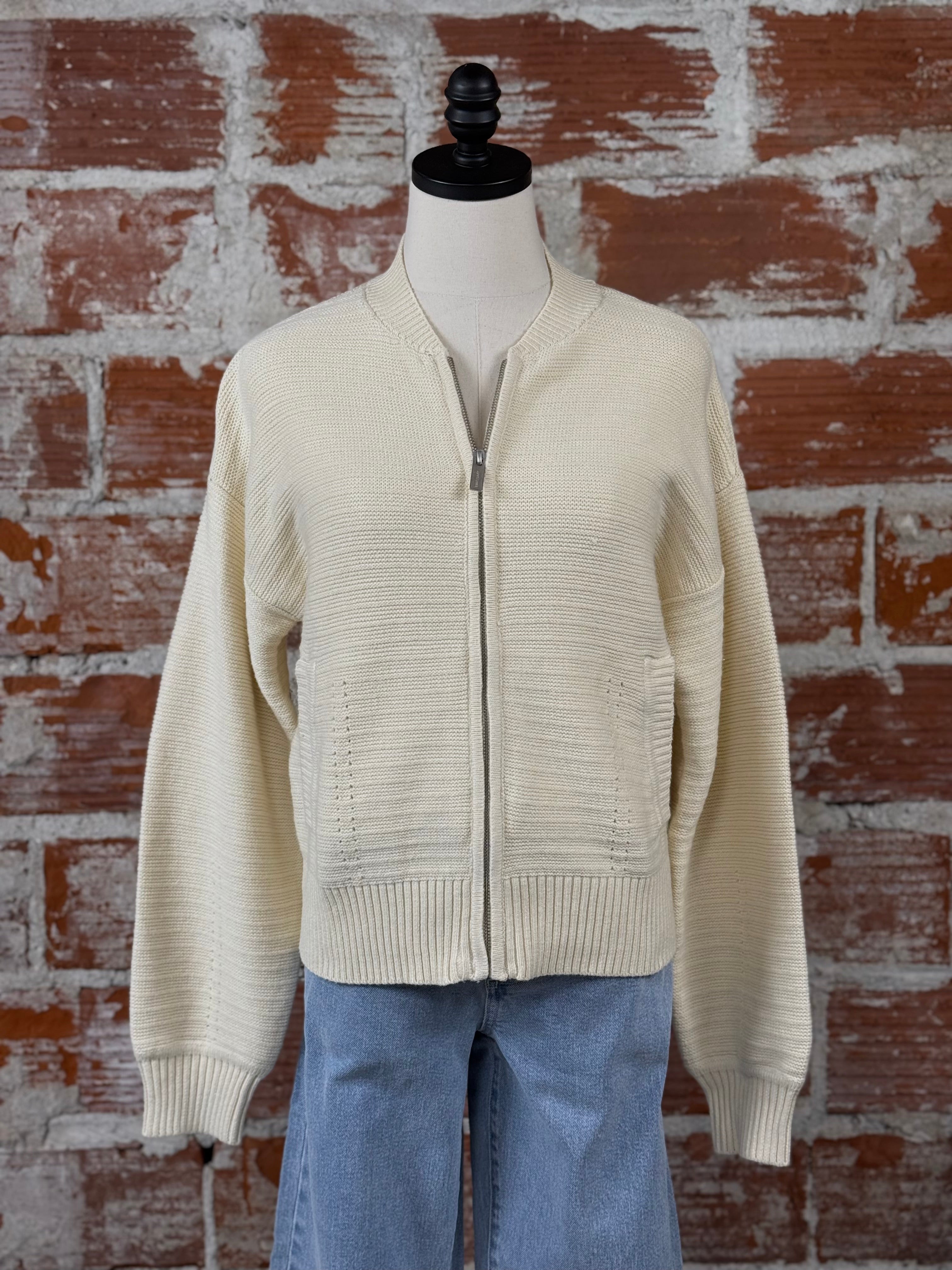 Sanctuary Knitted Bomber Sweater in Muslin-132 - Sweaters S/S (Dec - May)-Little Bird Boutique