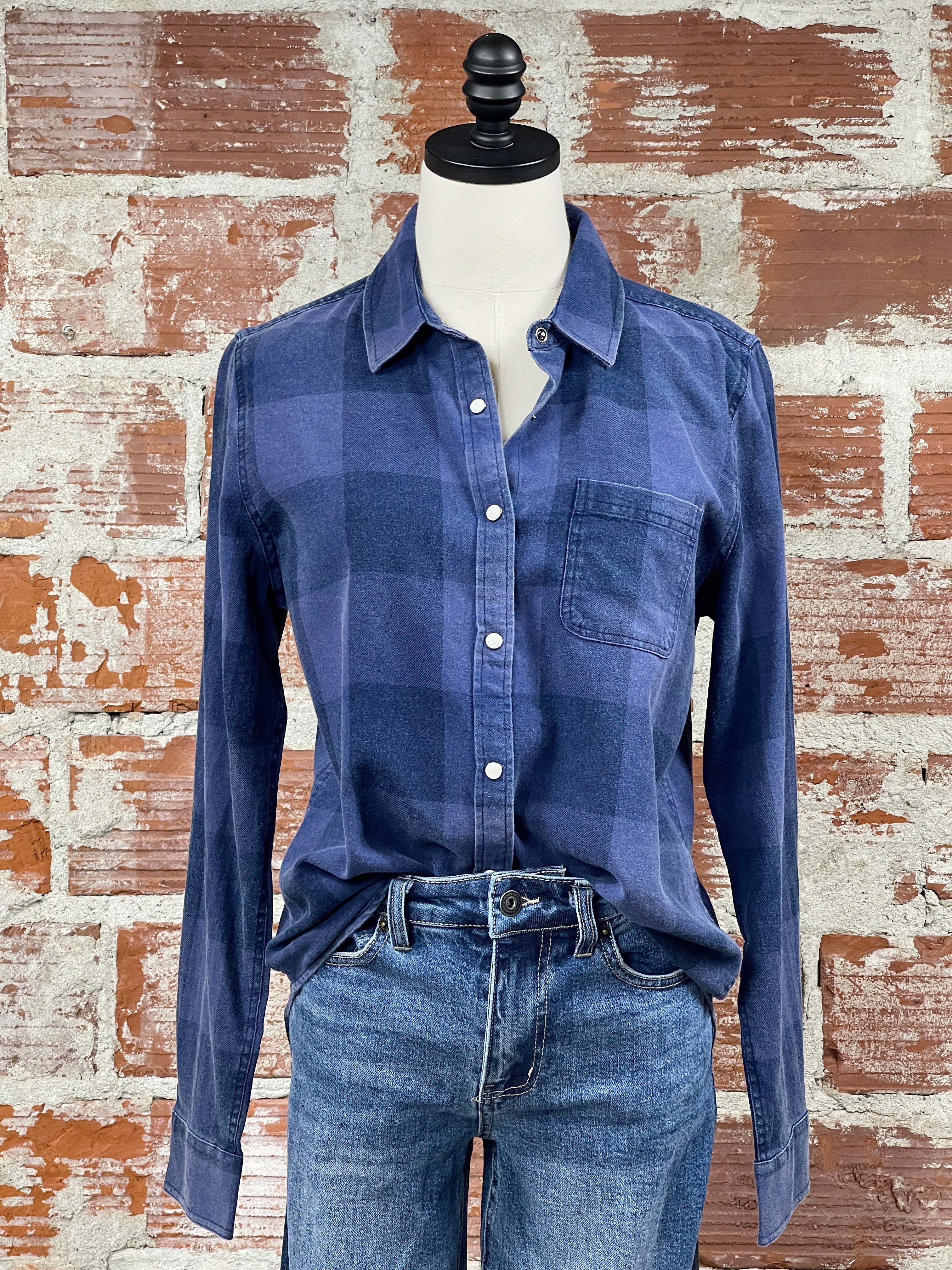 Flag and Anthem Georgianna Shirt in Navy-111 - Woven Top F/W (June- Nov)-Little Bird Boutique