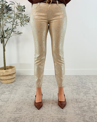 Kut from the Kloth Charlize High Rise Cigarette Leg Pants in Cream Silver-220 Pants-Little Bird Boutique