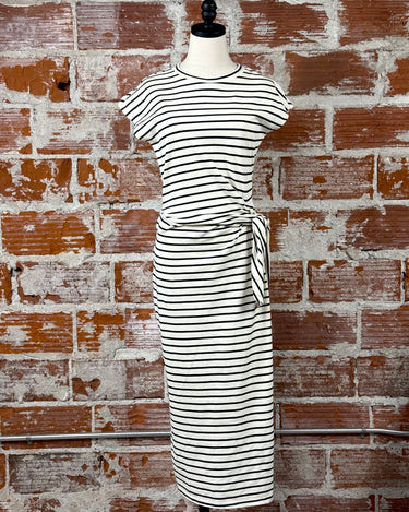 Joy Knot Dress in Navy Stripe-151 Dresses - Short-Little Bird Boutique