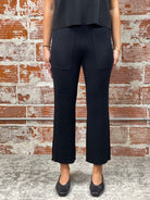 Dex Ribbed Sweater Pants in Black-220 Pants-Little Bird Boutique