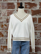 Thread and Supply Rebecca Sweater in Ivory and Taupe-132 - Sweaters S/S (Dec - May)-Little Bird Boutique