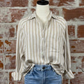 Z Supply Perfect Linen Top in Pebble Moon-112 - Woven Top S/S (Dec - May)-Little Bird Boutique
