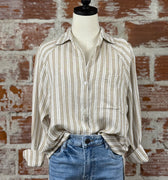 Z Supply Perfect Linen Top in Pebble Moon-112 - Woven Top S/S (Dec - May)-Little Bird Boutique